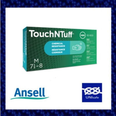 Ansell TouchNTuff 92-600一次性丁腈手套，尺寸S至XL